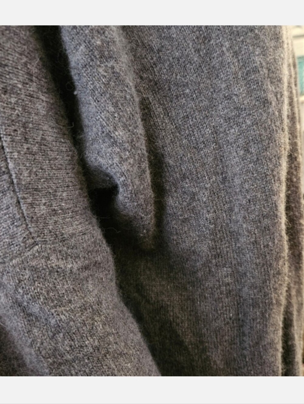 Aritzia Talula Charcoal Gray Open Front Cardigan Long Line Angora Cashmere Blend - Picture 6 of 13
